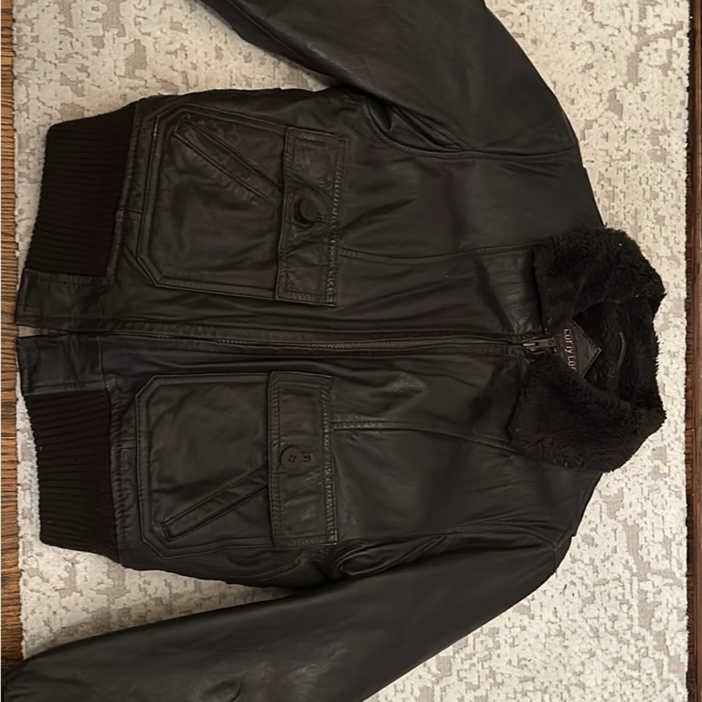 Brown Bombers Jacket by Curly Top. Size 13/14 looks new